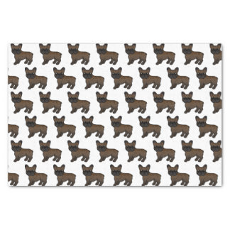 Brindle French Bulldog Cute Cartoon Dog Pattern Tissue Paper