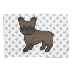 Brindle French Bulldog Cute Cartoon Dog Pillow Case