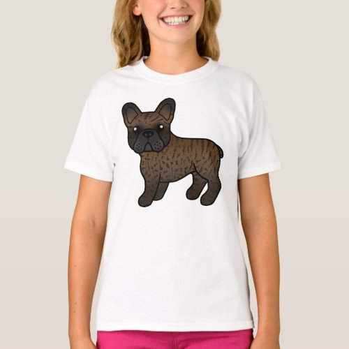 Brindle French Bulldog Cute Cartoon Dog T_Shirt