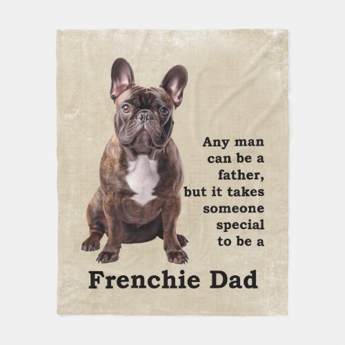 Brindle French Bulldog Dad Fleece Blanket