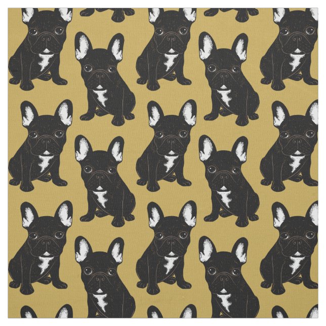 Brindle French Bulldog Fabric (Swatch)