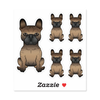 Brindle French Bulldog / Frenchie Cute Cartoon Dog Sticker