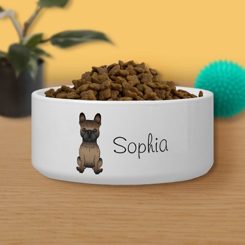 Brindle French Bulldog  Frenchie Cute Dog  Name Bowl