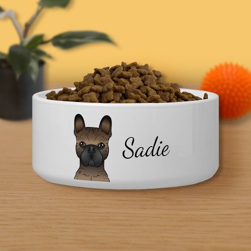 Brindle French Bulldog  Frenchie Cute Dog  Name Bowl