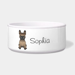 Brindle French Bulldog / Frenchie Cute Dog & Name Bowl