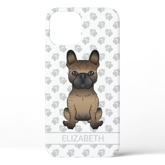 Brindle French Bulldog / Frenchie Cute Dog &amp; Name iPhone 12 Case