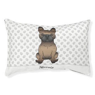 Brindle French Bulldog / Frenchie Cute Dog & Name Pet Bed