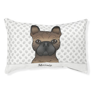 Brindle French Bulldog / Frenchie Cute Dog & Name Pet Bed