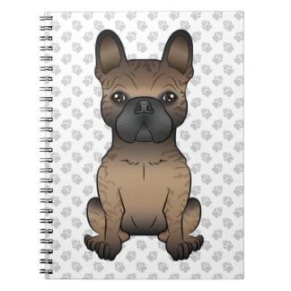 Brindle French Bulldog / Frenchie Cute Dog &amp; Paws Notebook