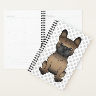 Brindle French Bulldog / Frenchie Cute Dog &amp; Paws Planner