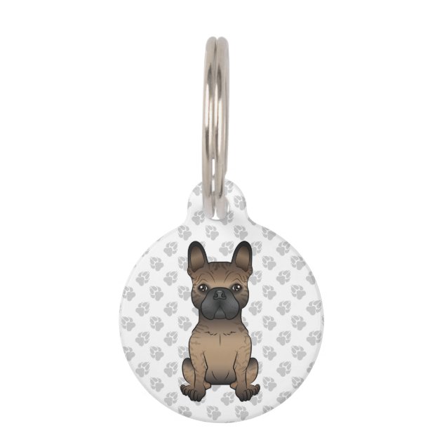 Brindle French Bulldog Frenchie Dog Pet s Info Pet ID Tag Zazzle