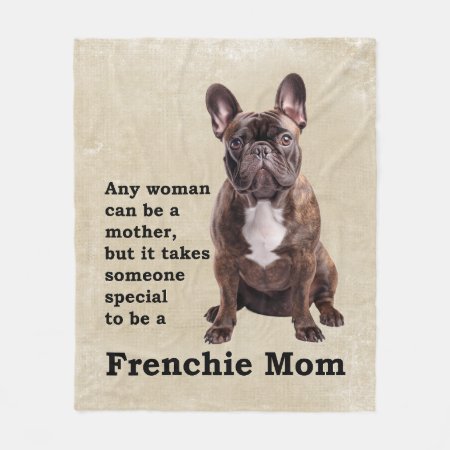 Brindle French Bulldog Mom Fleece Blanket