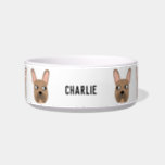 Brindle French Bulldog Name Bowl<br><div class="desc">A fun little Brindle French Bulldog or Frenchie design.  Great for dog lovers.  Original art by Nic Squirrell.  Change the name to personalize.</div>