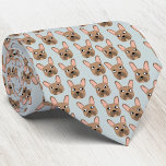 Brindle French Bulldog Neck Tie<br><div class="desc">A fun little Brindle French Bulldog or Frenchie pattern on a duck egg blue background.  Great for all dog lovers,  pet sitters,  dog walkers and veterinarians.  Original art by Nic Squirrell.</div>