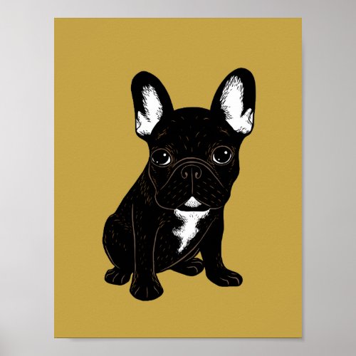 Brindle French Bulldog Poster