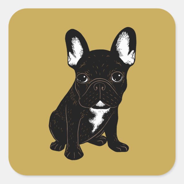 Brindle French Bulldog Square Sticker (Front)