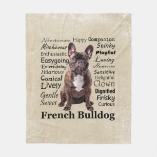 Brindle French Bulldog Traits Fleece Blanket