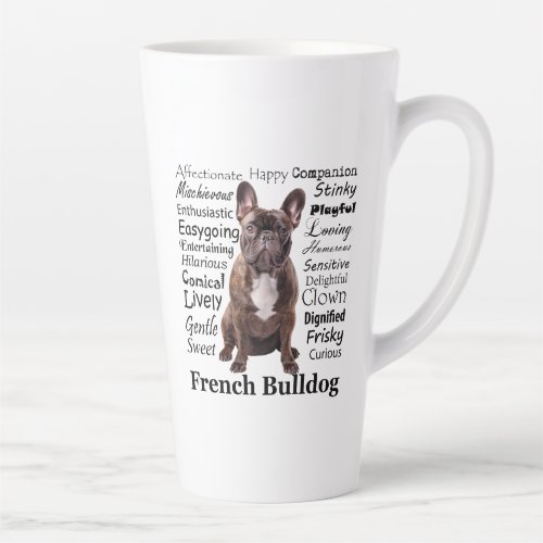 Brindle French Bulldog Traits Latte Mug