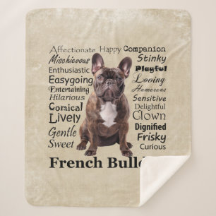Brindle French Bulldog Traits Sherpa Blanket