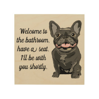 Brindle French Bulldog Wood Wall Art