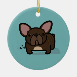 Brindle Frenchie Ceramic Ornament