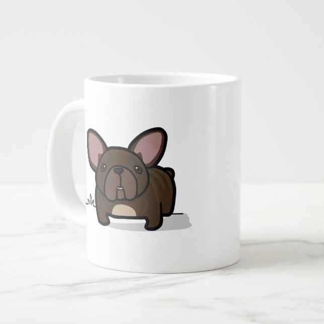 Brindle Frenchie Giant Coffee Mug (Front Left)