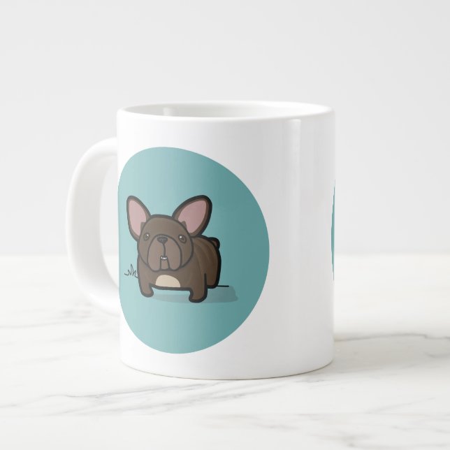 Brindle Frenchie Giant Coffee Mug (Front Left)