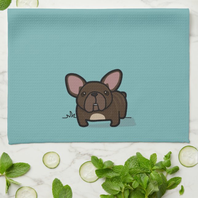 Brindle Frenchie Kitchen Towel (Folded)