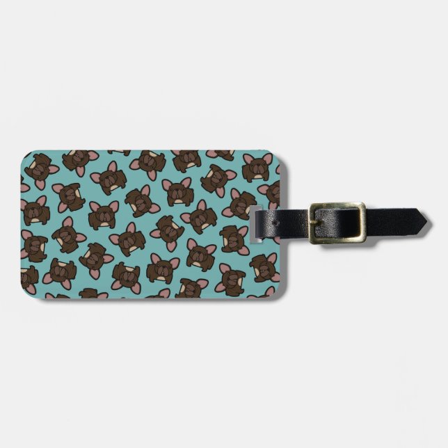 Brindle Frenchie Luggage Tag (Front Horizontal)