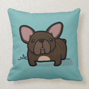 Brindle Frenchie Throw Pillow