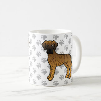 Brindle Great Dane Cute Cartoon Dog Coffee Mug