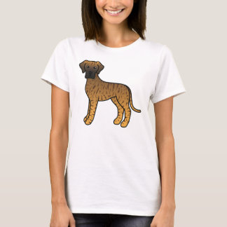 Brindle Great Dane Cute Cartoon Dog T-Shirt