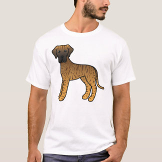 Brindle Great Dane Cute Cartoon Dog T-Shirt