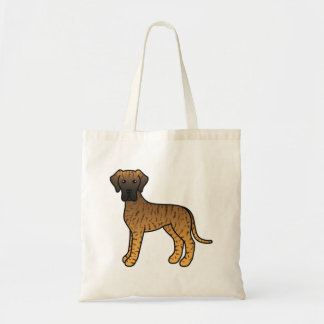 Brindle Great Dane Cute Cartoon Dog Tote Bag