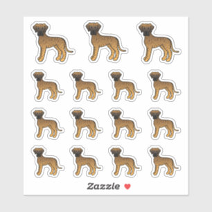 Brindle Great Dane Cute Cartoon Dogs Sticker