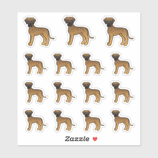 Brindle Great Dane Cute Cartoon Dogs Sticker (Sheet)