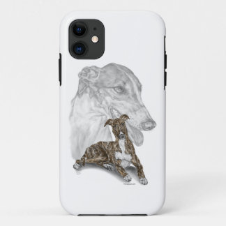 Brindle Greyhound Dog Art iPhone 11 Case