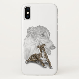 Brindle Greyhound Dog Art iPhone X Case