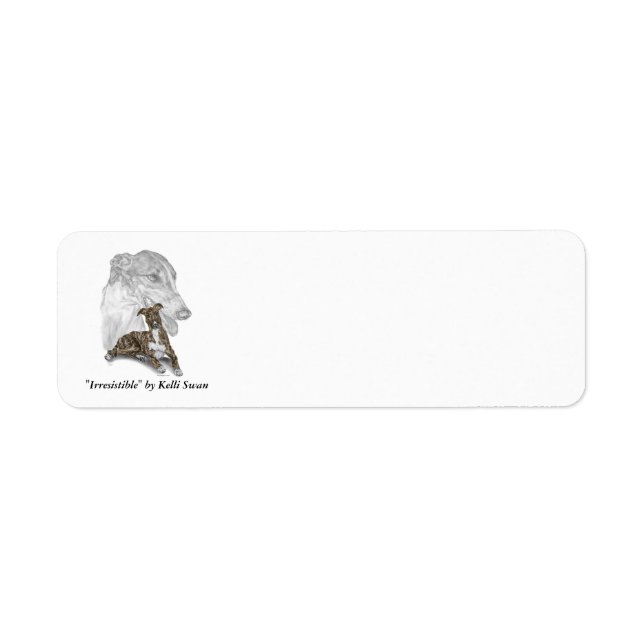 Brindle Greyhound Dog Art Label (Front)