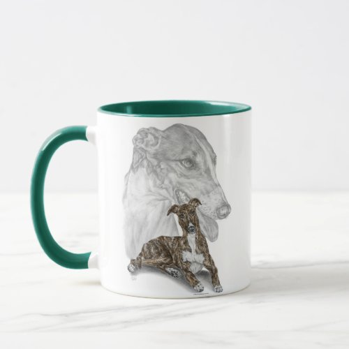 Brindle Greyhound Dog Art Mug