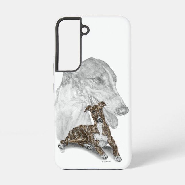 Brindle Greyhound Dog Art Samsung Galaxy Case (Back)