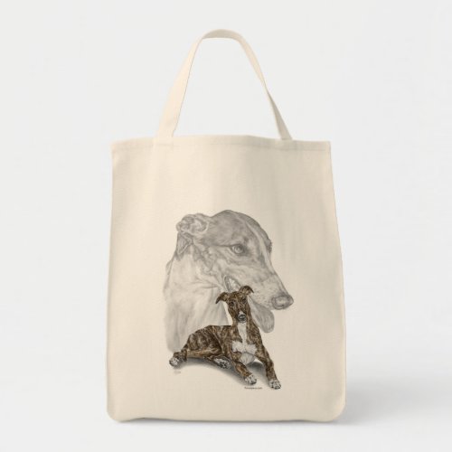 Brindle Greyhound Dog Art Tote Bag