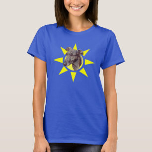 Brindle Greyhound Dog Face T-Shirt