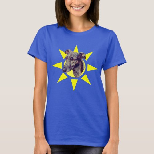 Brindle Greyhound Face Dog  T_Shirt