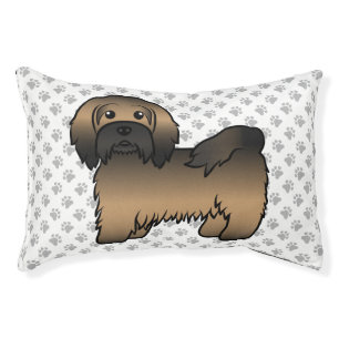 Brindle Havanese Cute Cartoon Dog Illustration Pet Bed