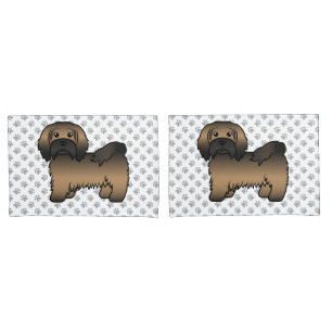 Brindle Havanese Cute Cartoon Dog Illustration Pillow Case