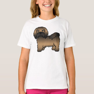 Brindle Havanese Cute Cartoon Dog Illustration T-Shirt