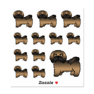 Brindle Havanese Cute Cartoon Dog Illustrations Sticker
