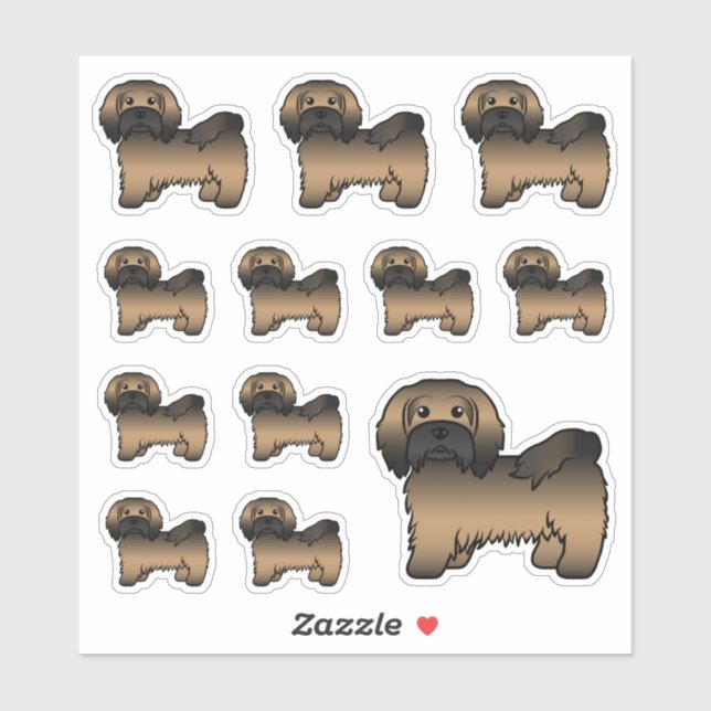 Brindle Havanese Cute Cartoon Dog Illustrations Sticker (Sheet)