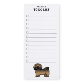 Brindle Havanese Cute Cartoon Dog To Do List Magnetic Notepad